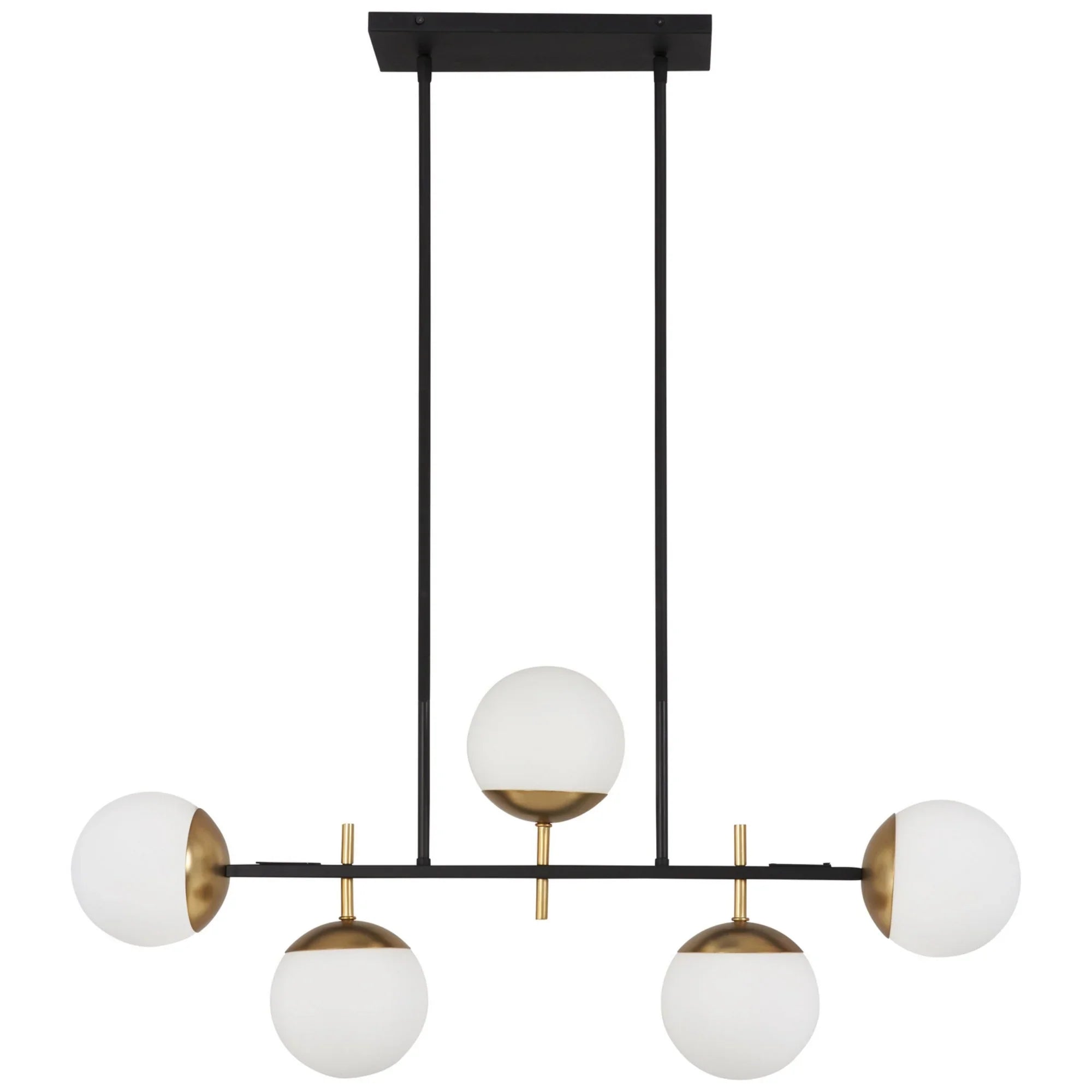 Alluria 36" 5-Light Island Light, Weathered Black & Autumn Gold Finish - Bees Lighting