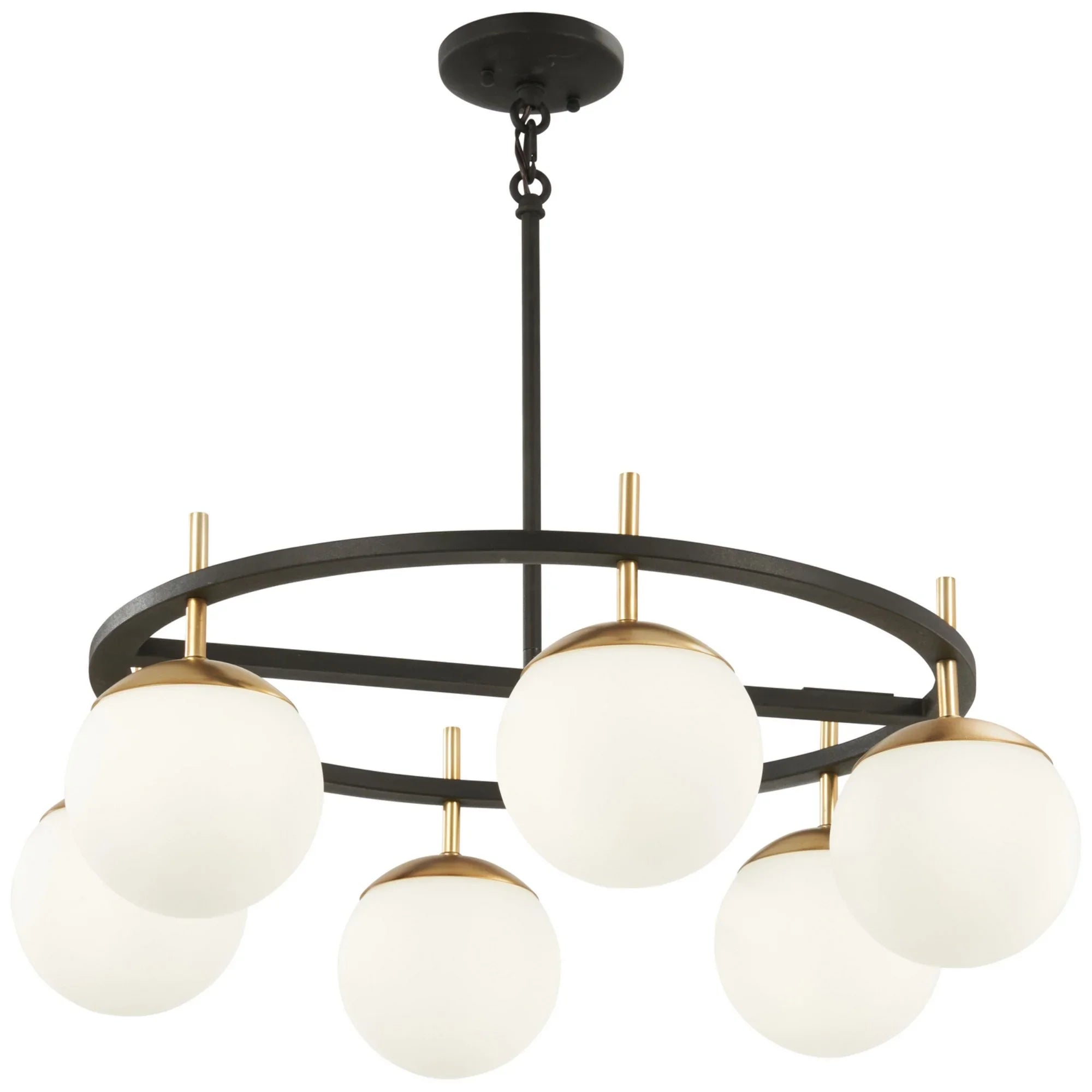 Alluria 27" 6-Light Pendant, Weathered Black & Autumn Gold Finish - Bees Lighting