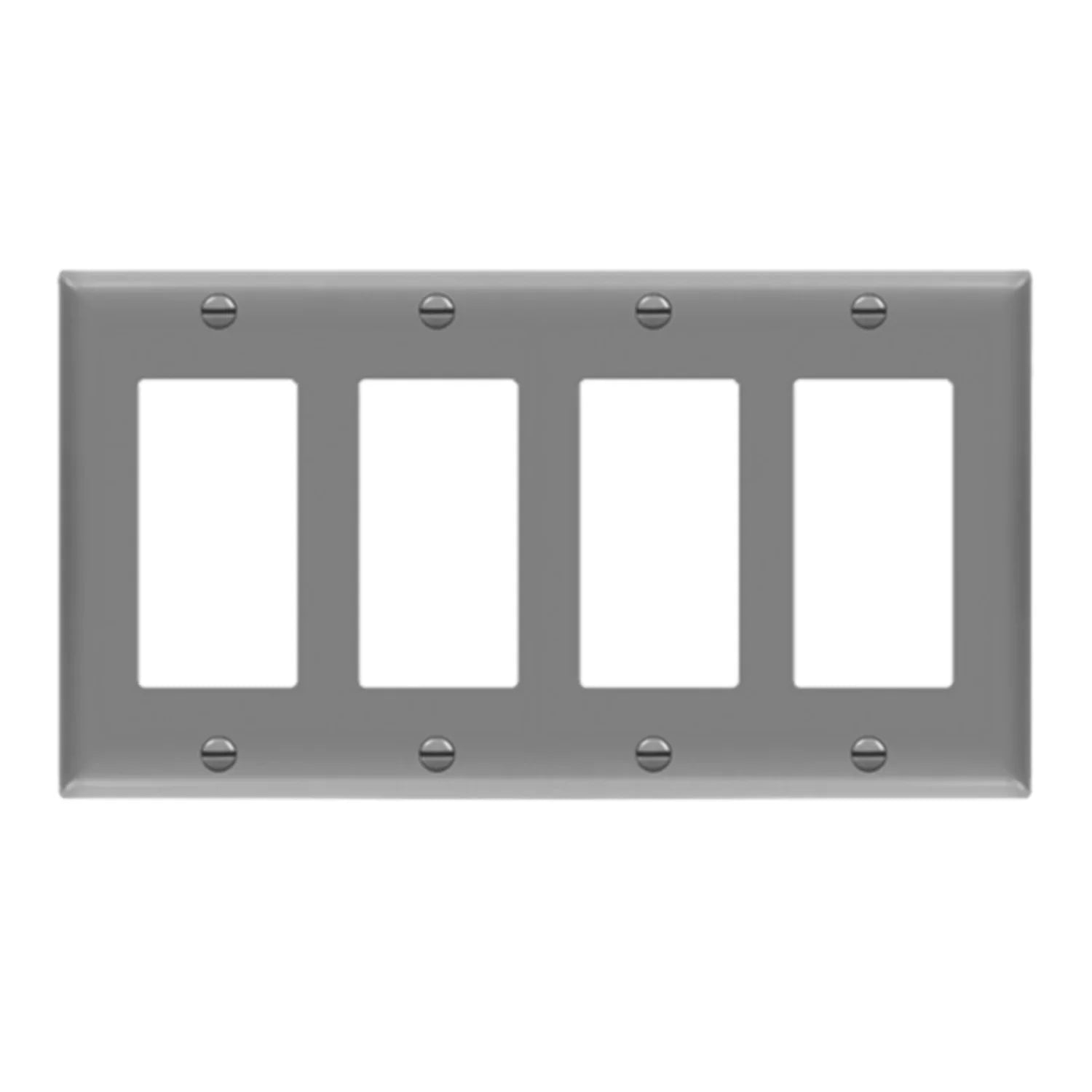 4-Gang Decorator Rocker Wall Plate, Gray - Bees Lighting