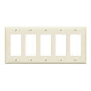5-Gang Decorator Rocker Wall Plate, Light Almond - Bees Lighting