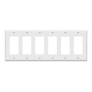 6-Gang Decorator Rocker Wall Plate, White - Bees Lighting