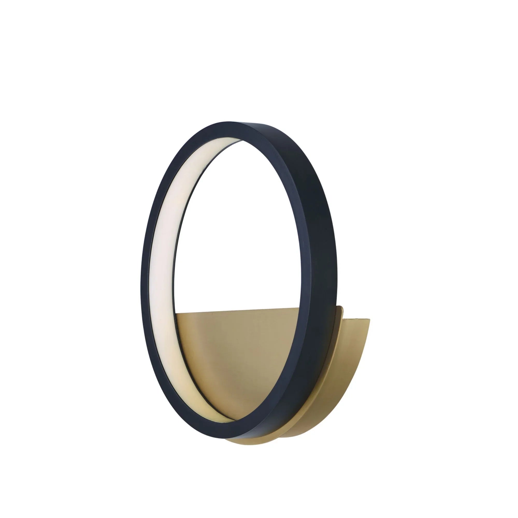 Hoopla 12" LED Wall Sconce, Black & Gold Finish - Bees Lighting