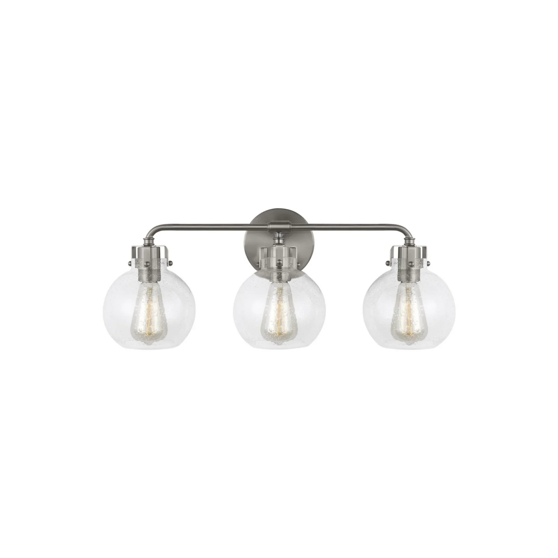 Clara 24" 3-Light Bathroom Vanity, Satin Nickel Finish - Bees Lighting