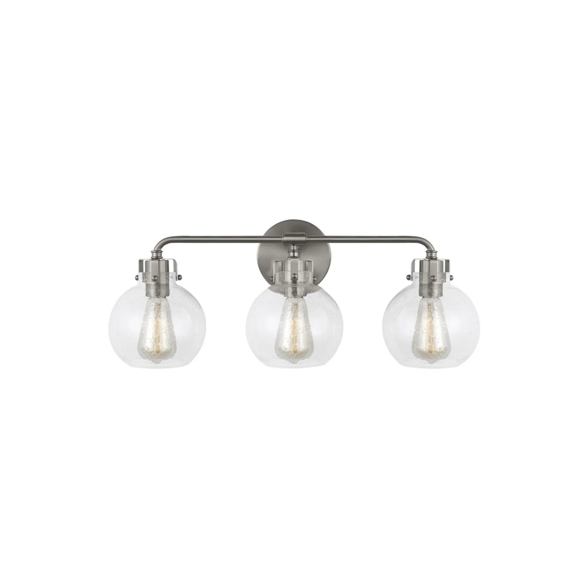 Clara 24" 3-Light Bathroom Vanity, Satin Nickel Finish - Bees Lighting