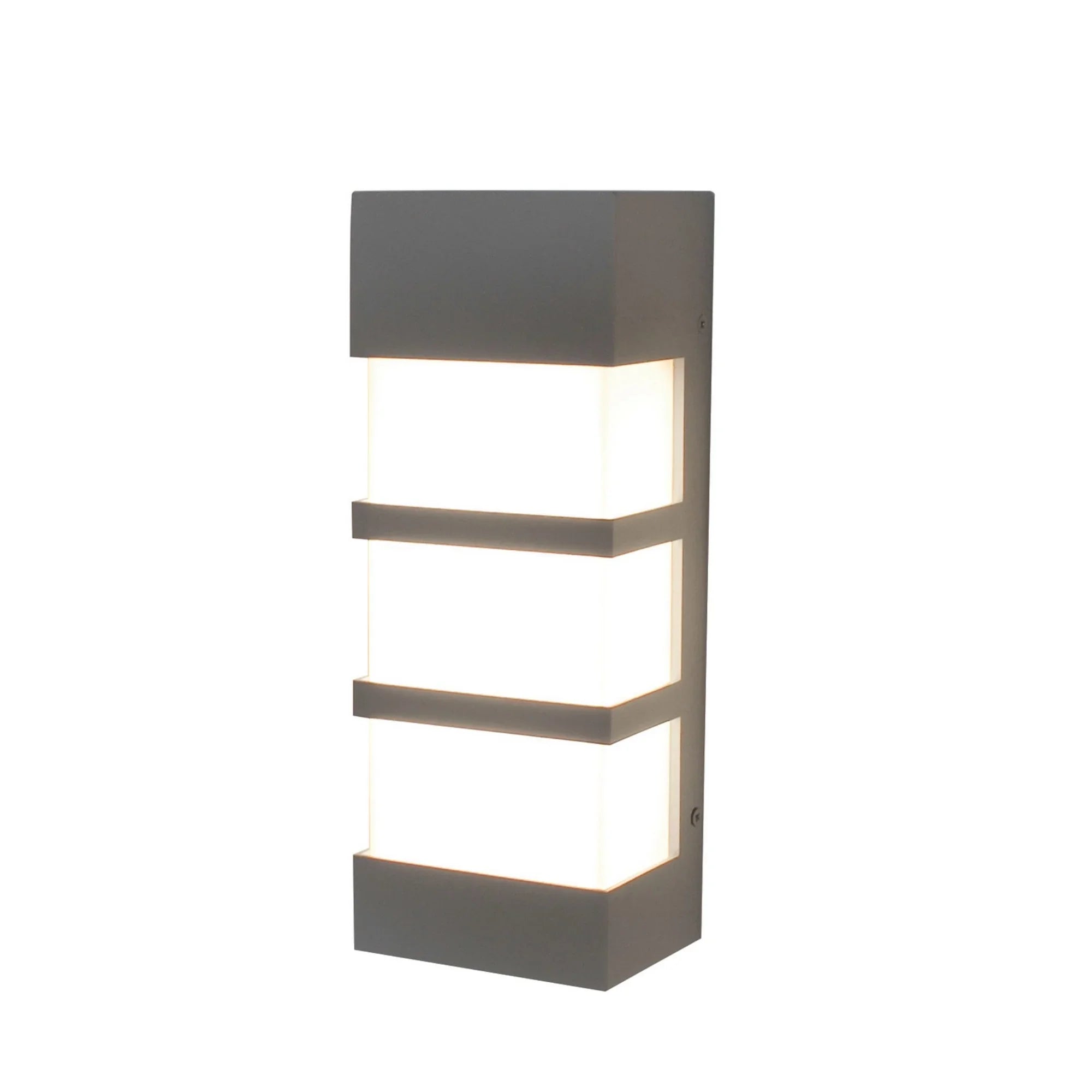 State 12" LED Outdoor Wall Sconce, Textured Grey Finish - Bees Lighting