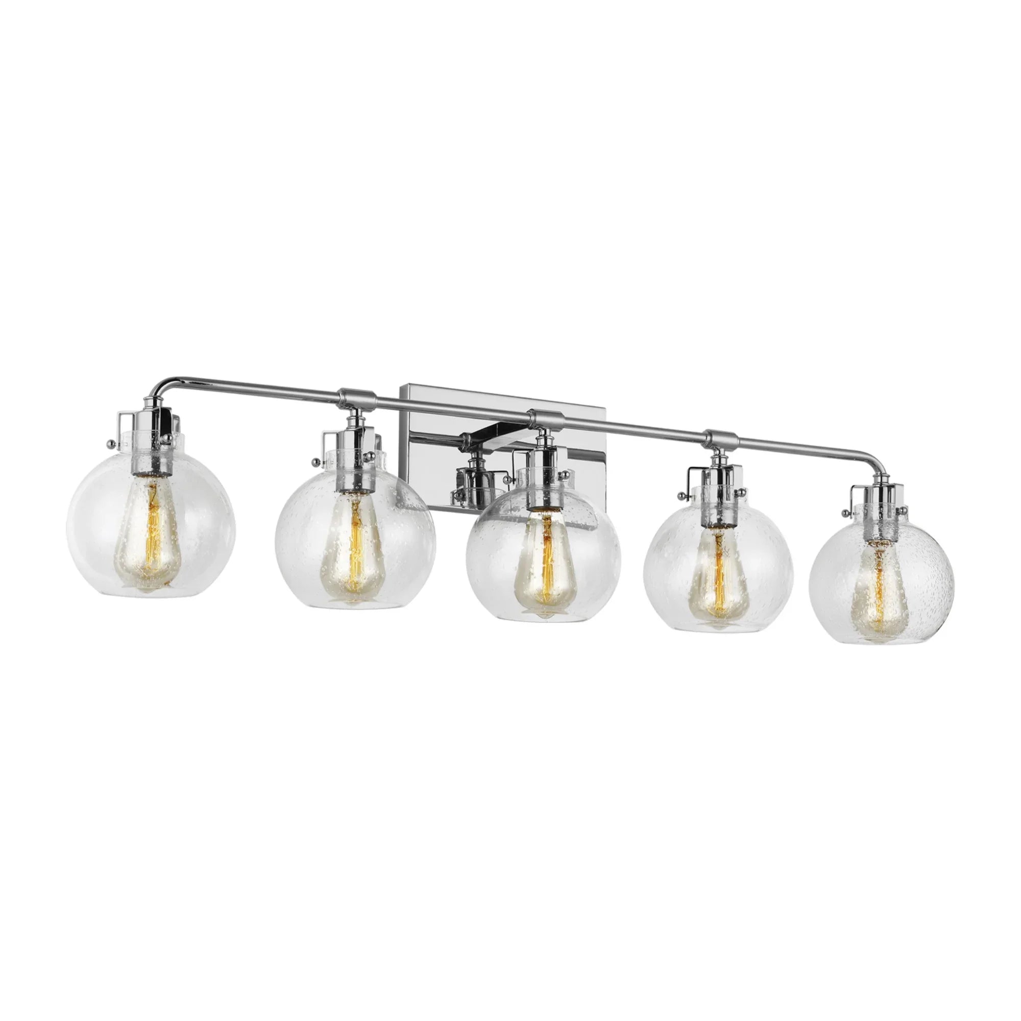 Clara 40" 5-Light Bathroom Vanity, Chrome Finish - Bees Lighting