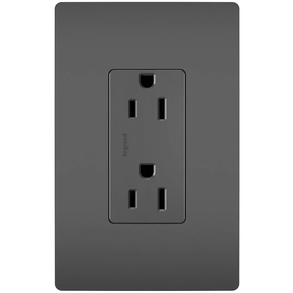radiant 15A Duplex Outlet, Black - Bees Lighting