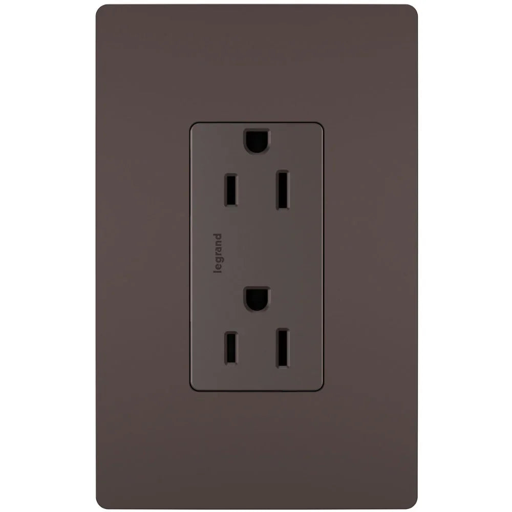 radiant 15A Tamper-Resistant Outlet, Dark Bronze - Bees Lighting