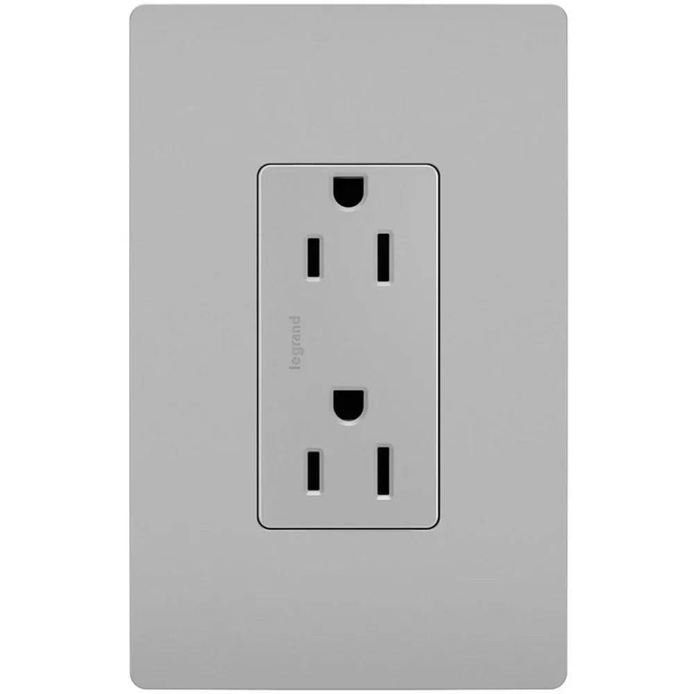 radiant 15A Tamper-Resistant Outlet, Gray - Bees Lighting