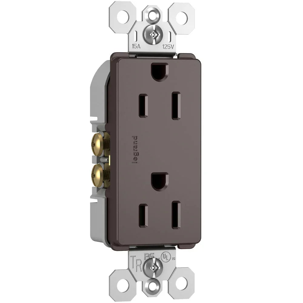 radiant 15A Tamper-Resistant Outlet, Brown - Bees Lighting