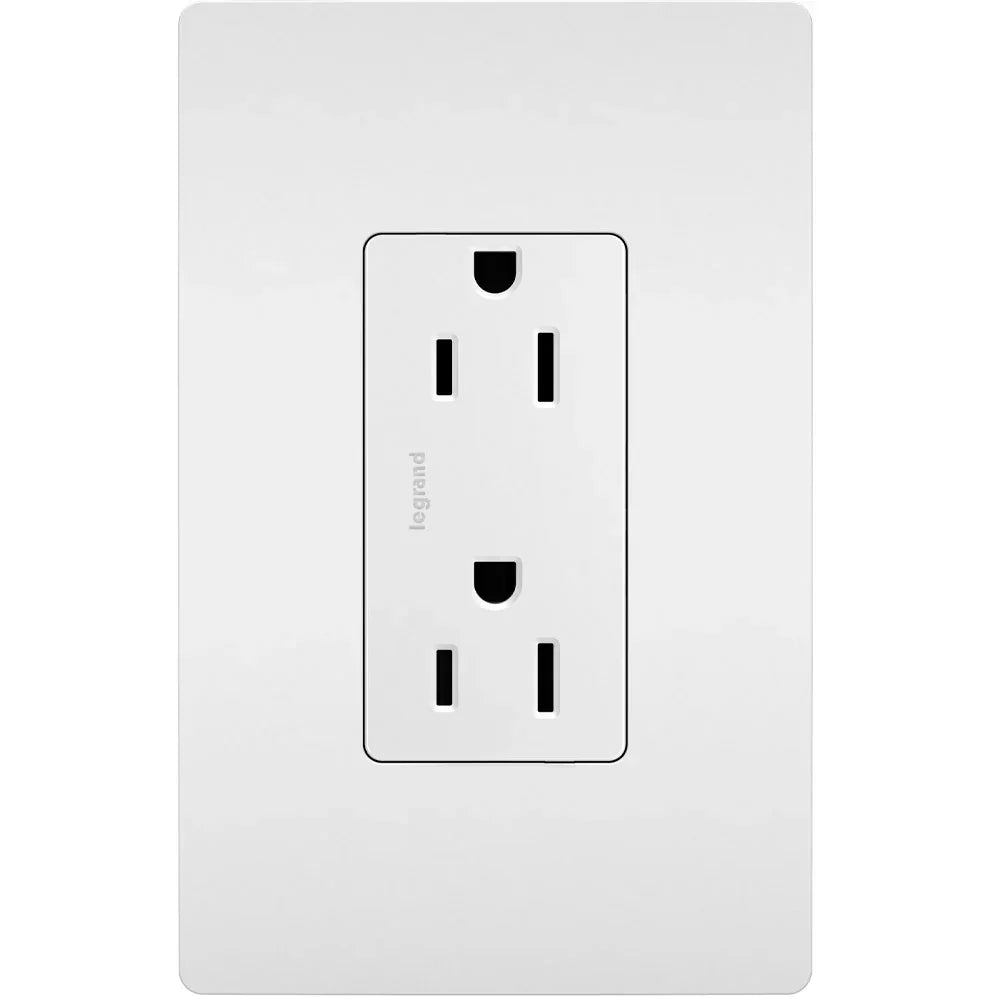 radiant 15A Duplex Outlet, White - Bees Lighting