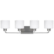Canfield 32" 4-Light LED Bathroom Vanity, Brushed Nickel Finish - Bees Lighting