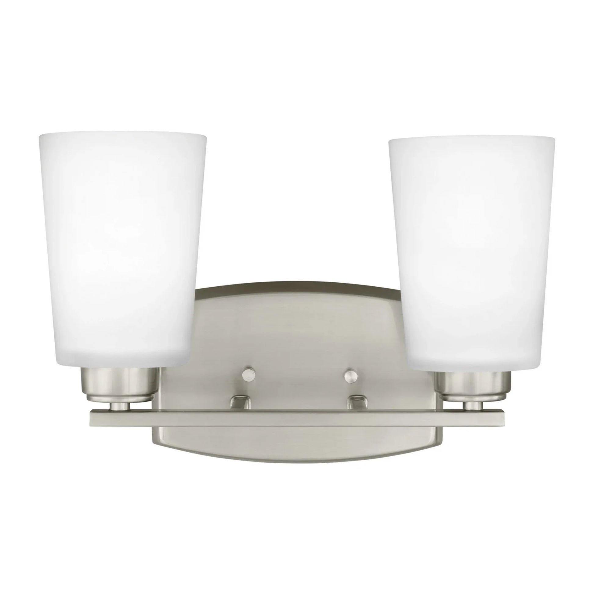 Franport 13" 2-Light Bathroom Vanity, Brushed Nickel Finish - Bees Lighting