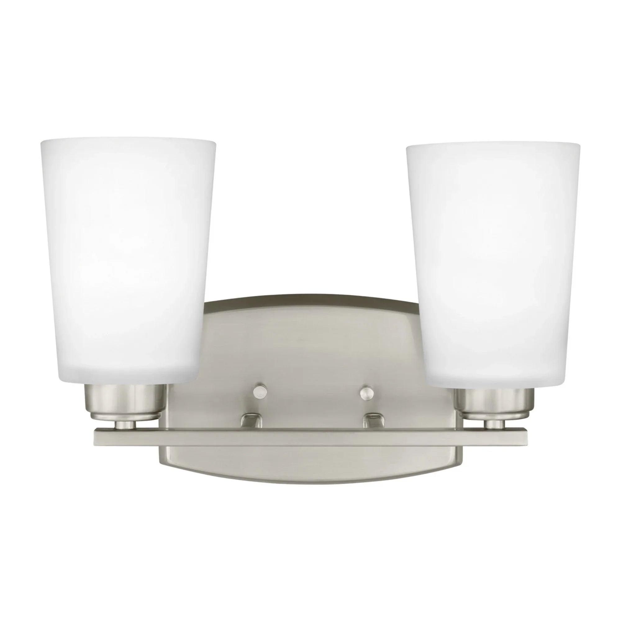 Franport 13" 2-Light Bathroom Vanity, Brushed Nickel Finish - Bees Lighting