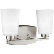 Franport 13" 2-Light Bathroom Vanity, Brushed Nickel Finish - Bees Lighting
