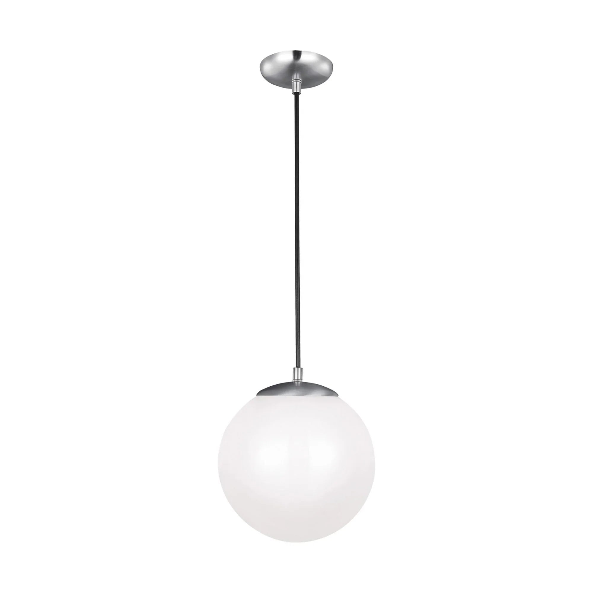 Leo Hanging Globe 10" Integrated LED Medium Pendant, Satin Aluminum Finish - Bees Lighting