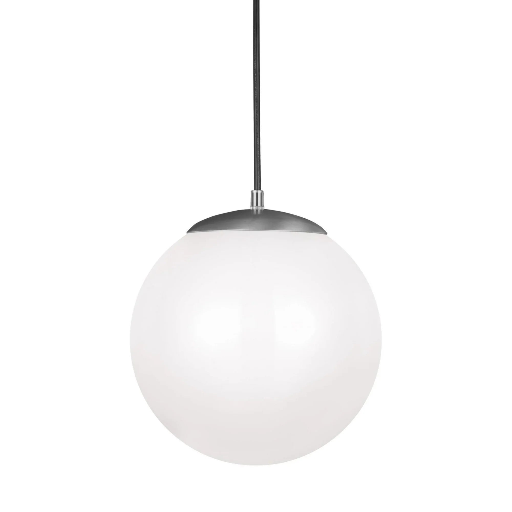 Leo Hanging Globe 12" Integrated LED Large Pendant, Satin Aluminum Finish - Bees Lighting