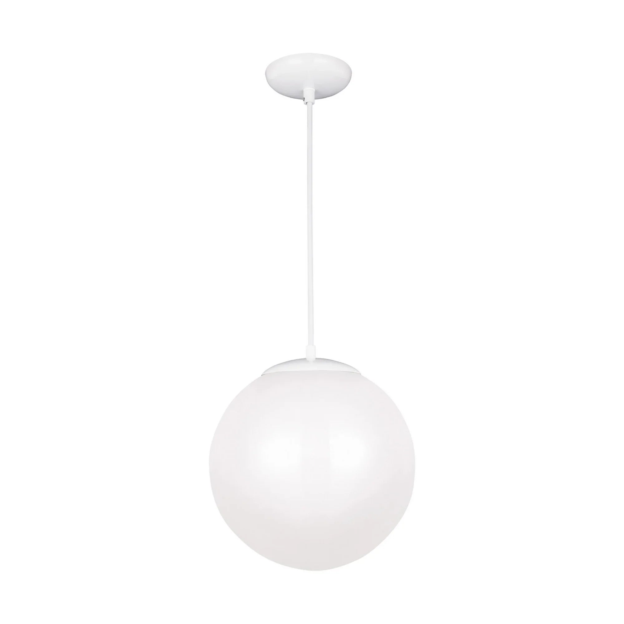 Leo Hanging Globe 14" Integrated LED X-Large Pendant, White Finish - Bees Lighting