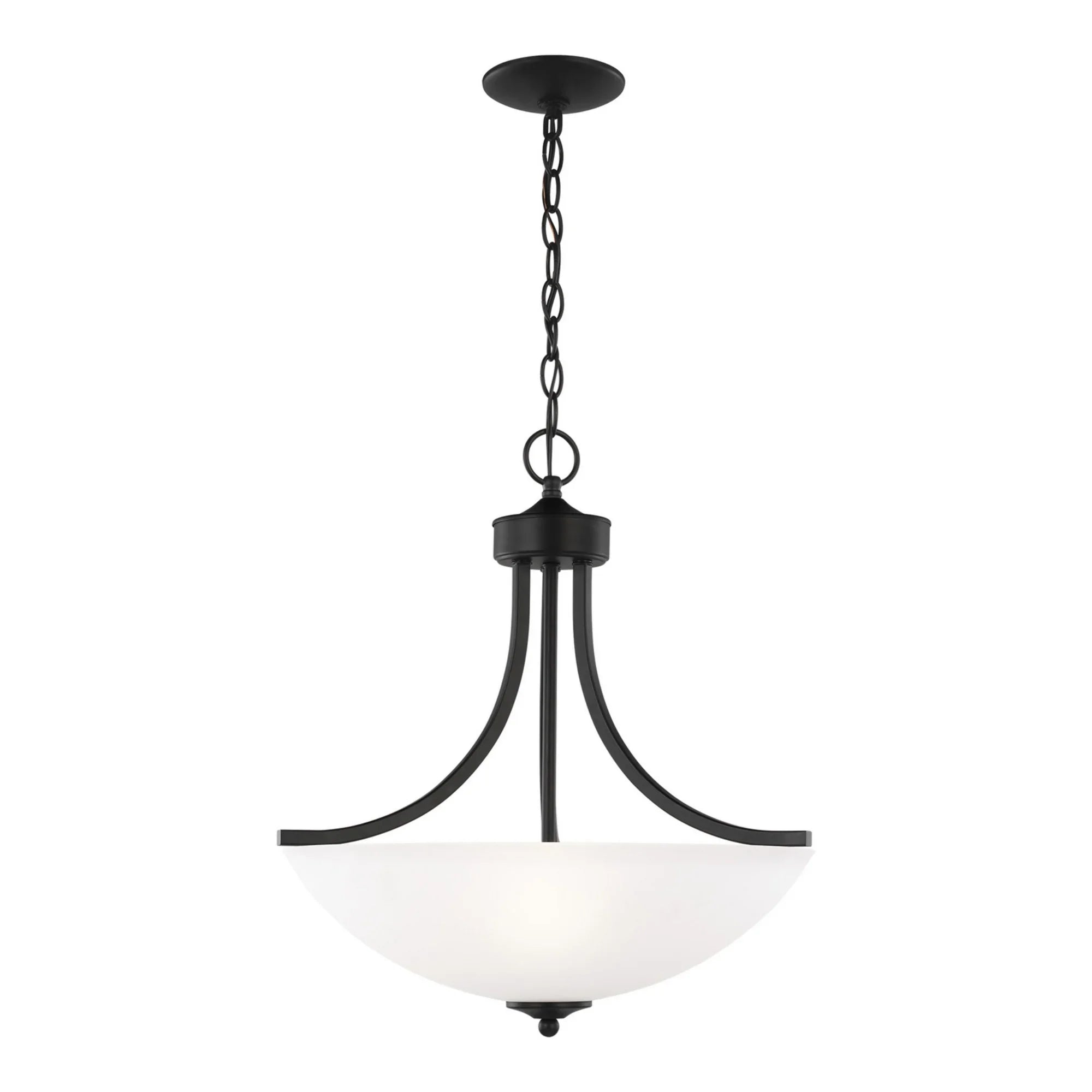 Geary 19" Medium 3-Light LED Pendant, Midnight Black Finish - Bees Lighting
