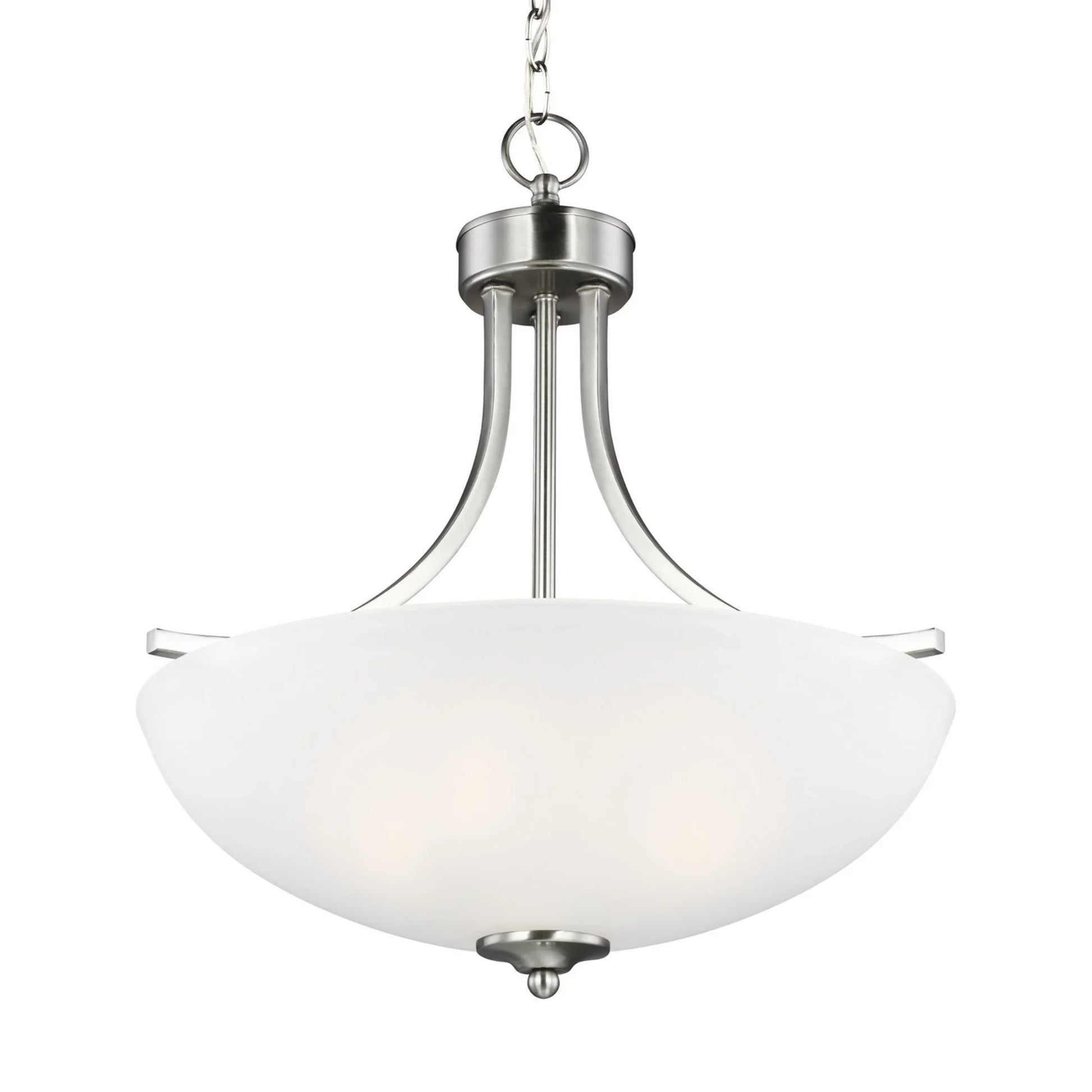 Geary 19" Medium 3-Light LED Pendant, Brushed Nickel Finish - Bees Lighting