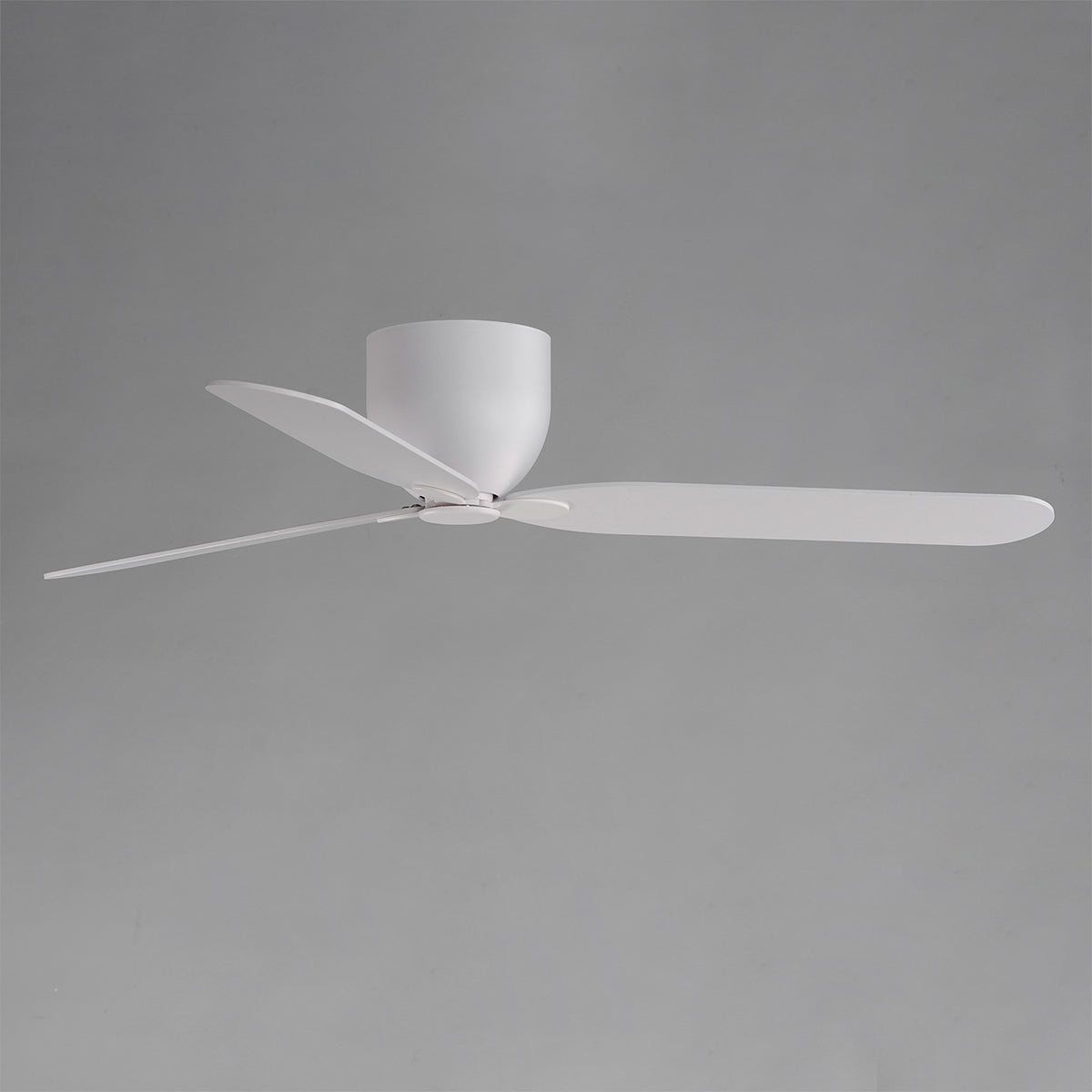 Lowell 52 Inch 3-Blade Hugger Ceiling Fan With Wall Control, Matte White Finish - Bees Lighting
