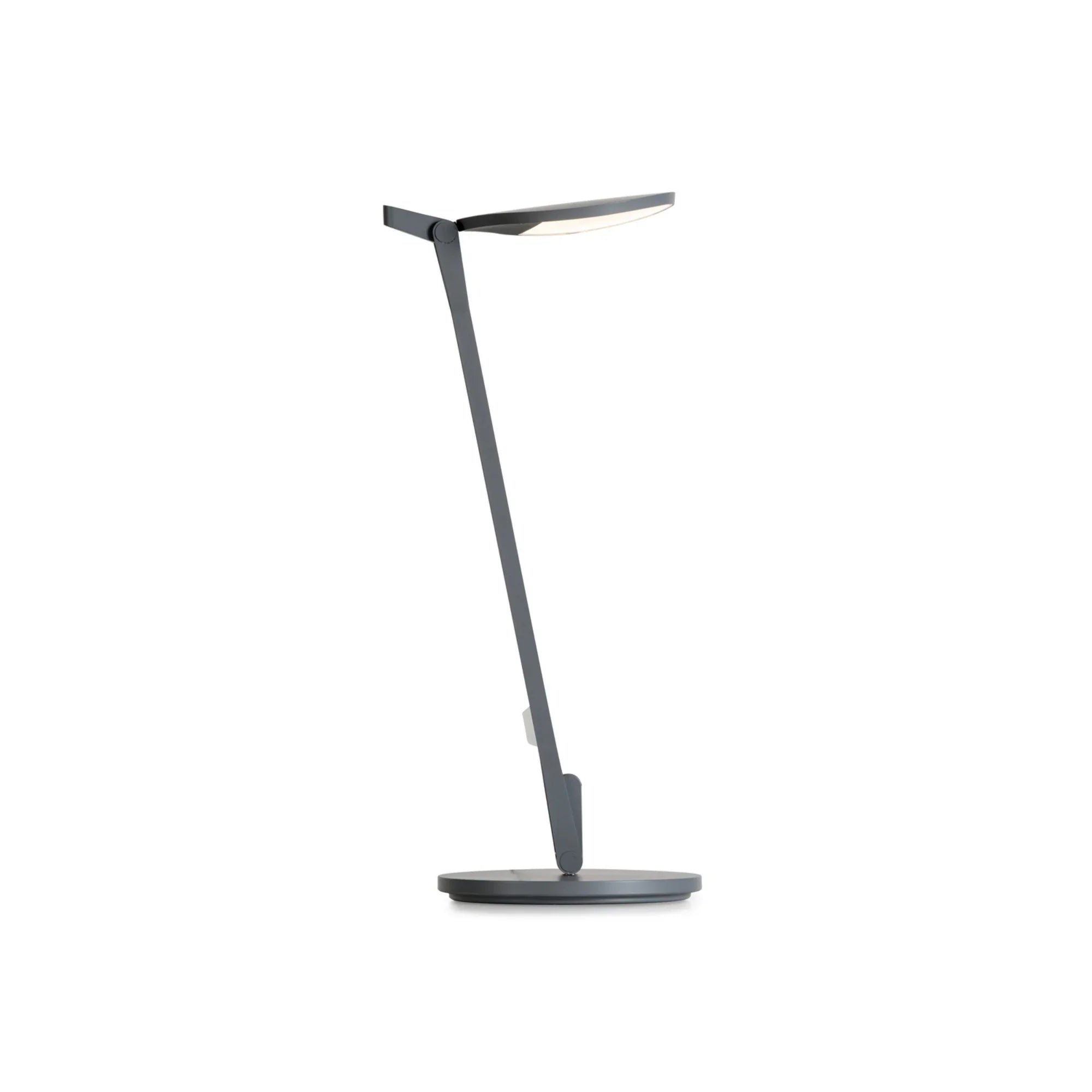 Splitty Matte Gray Contemporary LED Desk Lamp with Table Base and USB Port - Bees Lighting