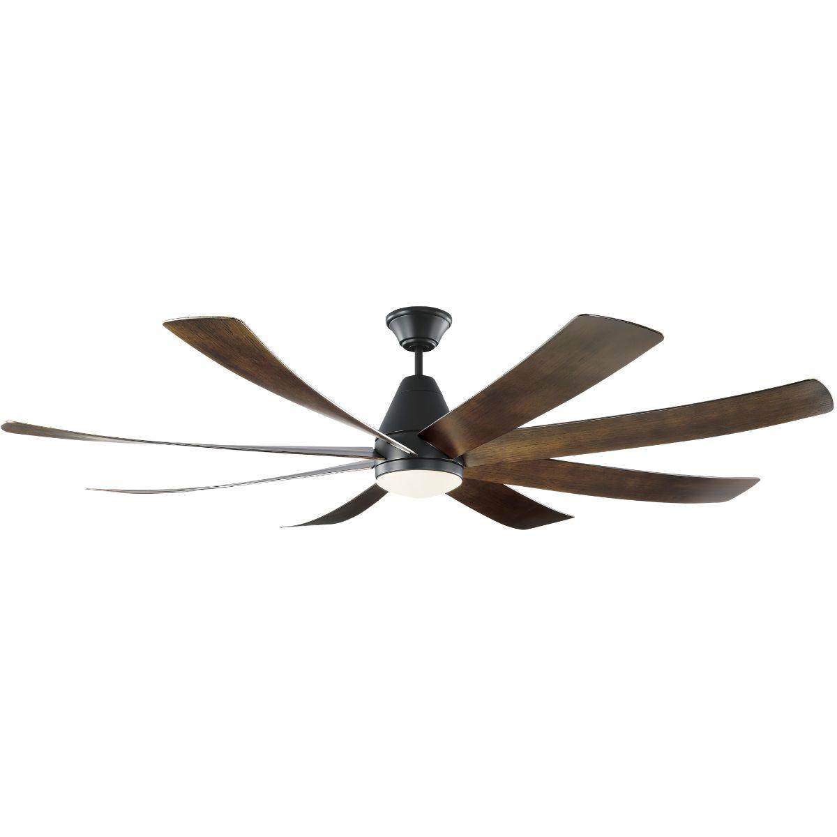 Kingston 72 Inch Matte Black Windmill Outdoor Ceiling Fan With Light And Remote, 8 Blades - Bees Lighting