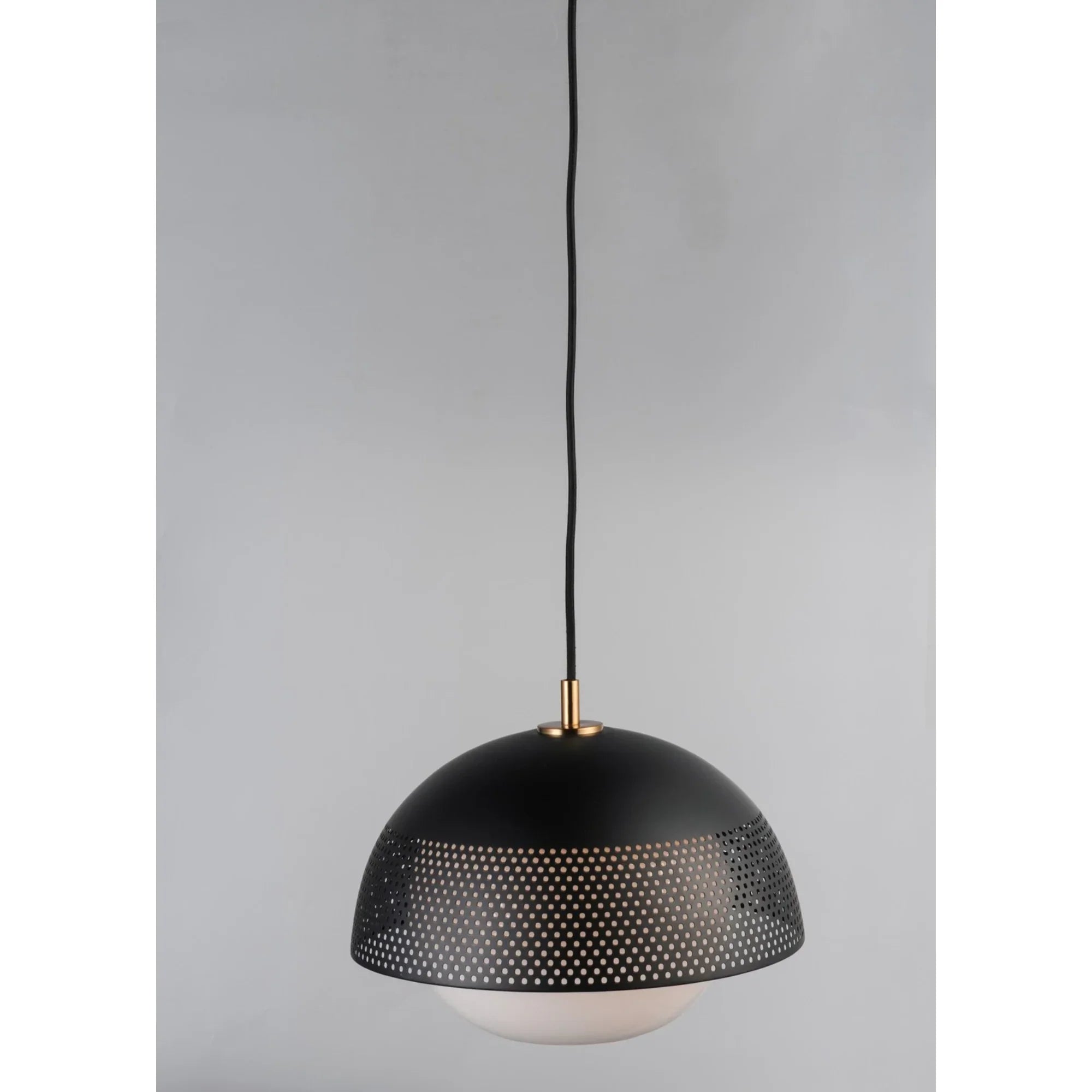 Perf 14" Pendant, Black & Satin Brass Finish - Bees Lighting