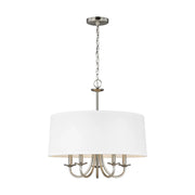 Seville 22" 5-Light LED Shade Chandelier, Brushed Nickel Finish - Bees Lighting