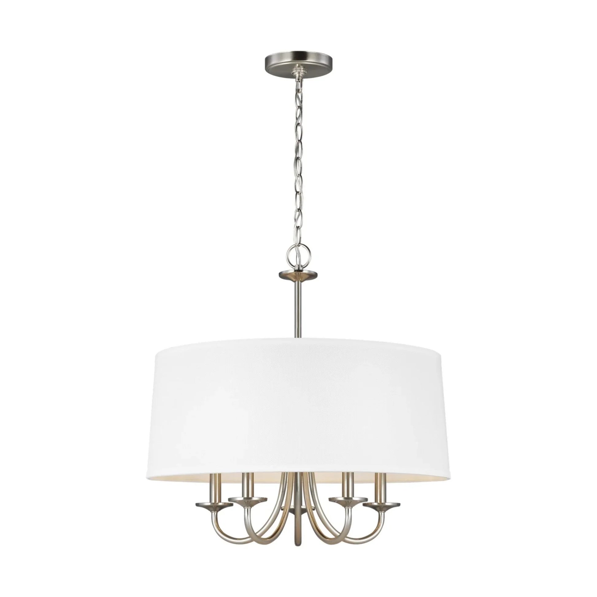 Seville 22" 5-Light LED Shade Chandelier, Brushed Nickel Finish - Bees Lighting
