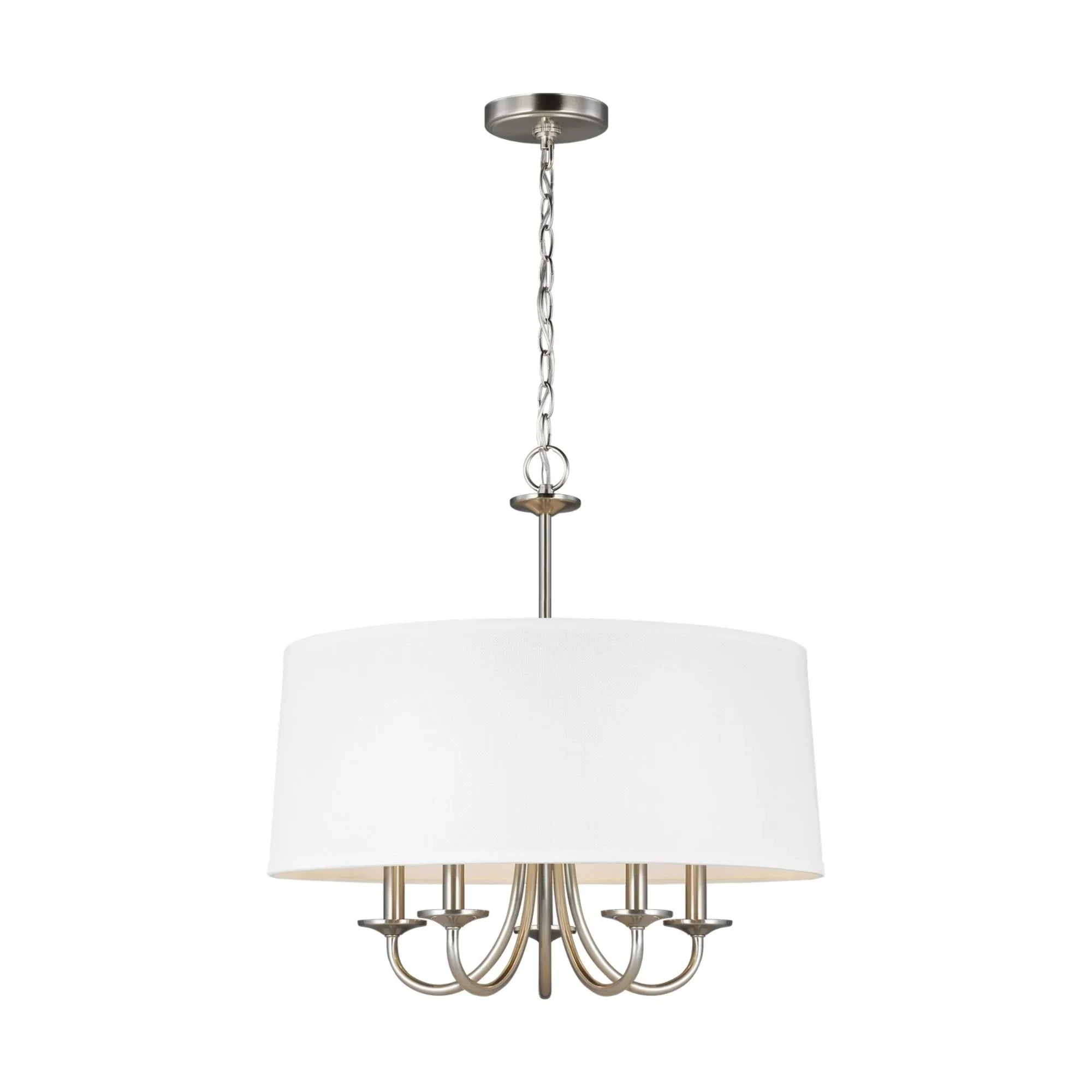 Seville 22" 5-Light LED Shade Chandelier, Brushed Nickel Finish - Bees Lighting
