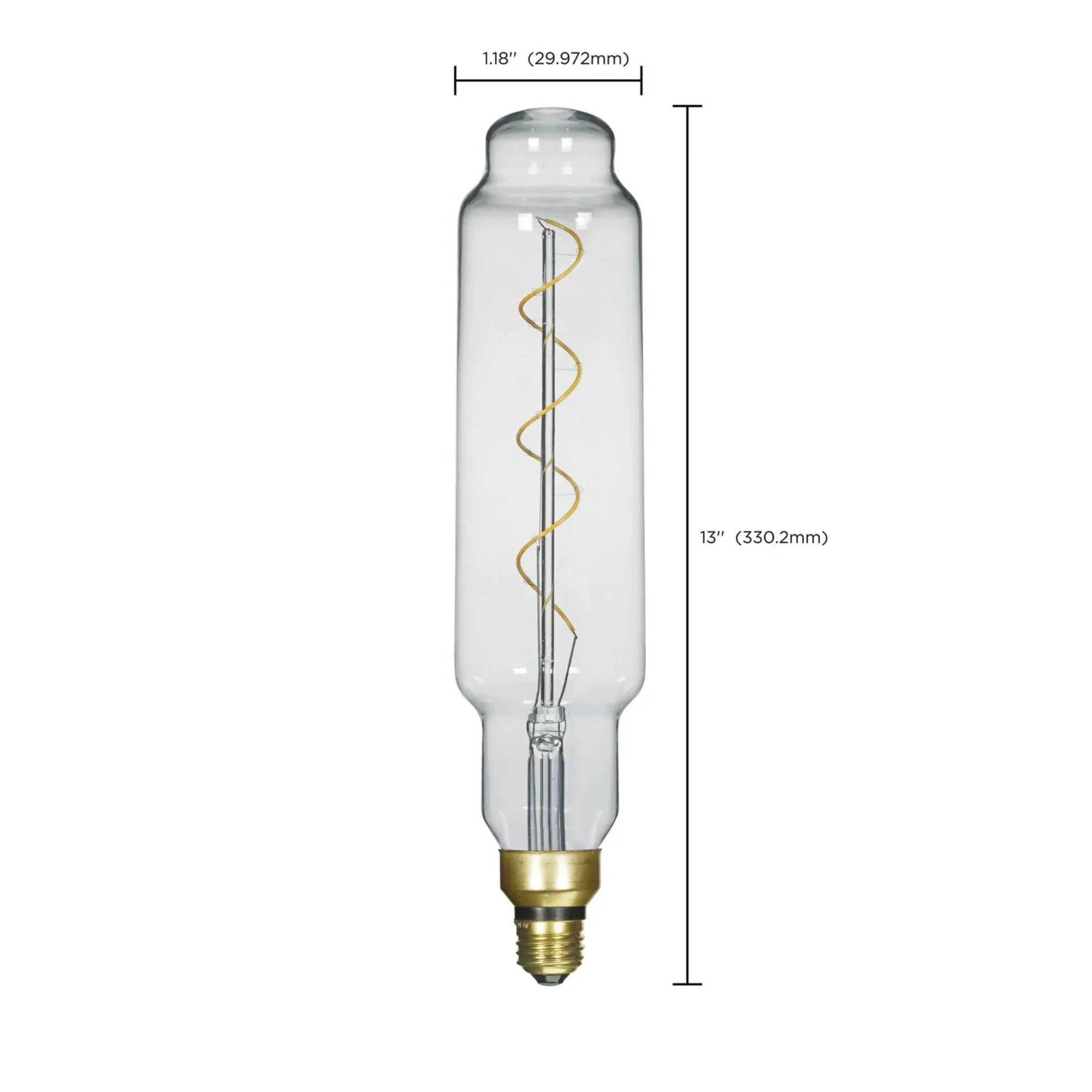 T24 Spiral Vintage LED Bulb, 4 Watts, 200 Lumens, 2100K, E26 Medium Base, Clear Finish - Bees Lighting