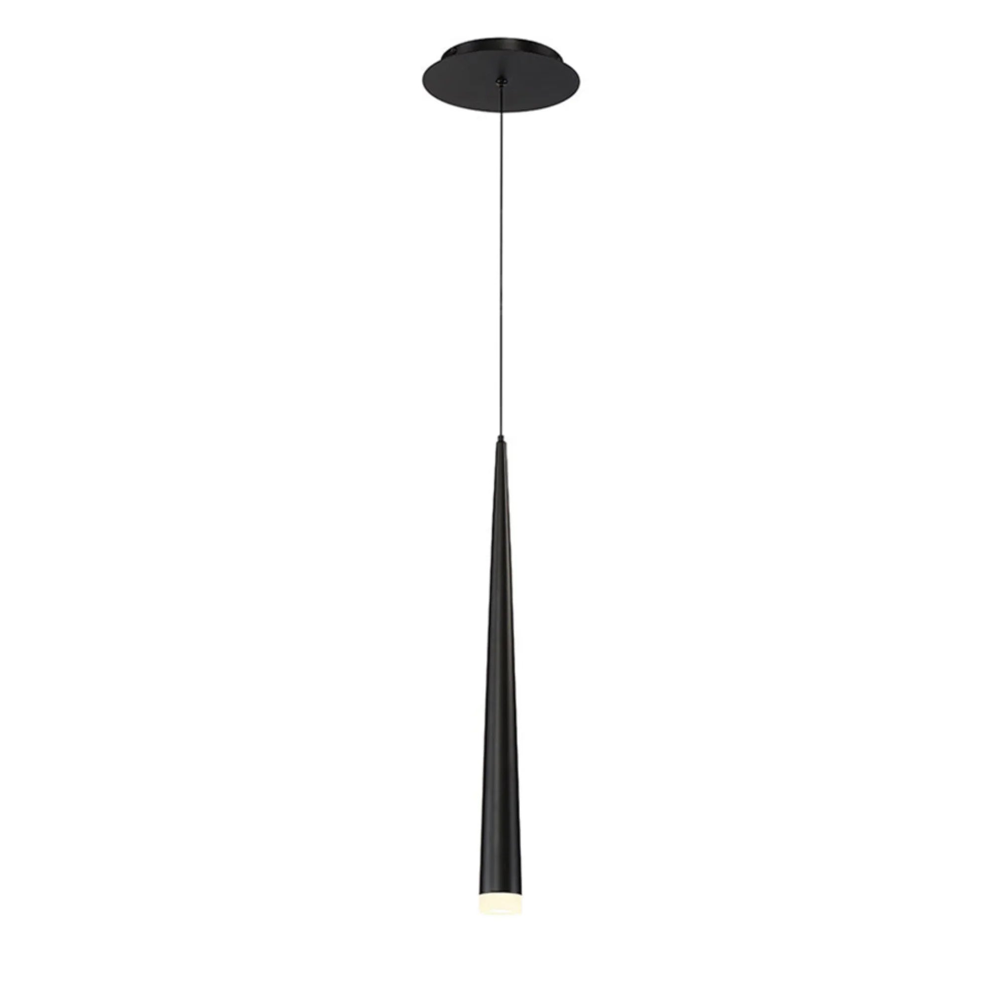 Cascade 19" LED Mini Pendant, Black Finish, Etched Cap - Bees Lighting