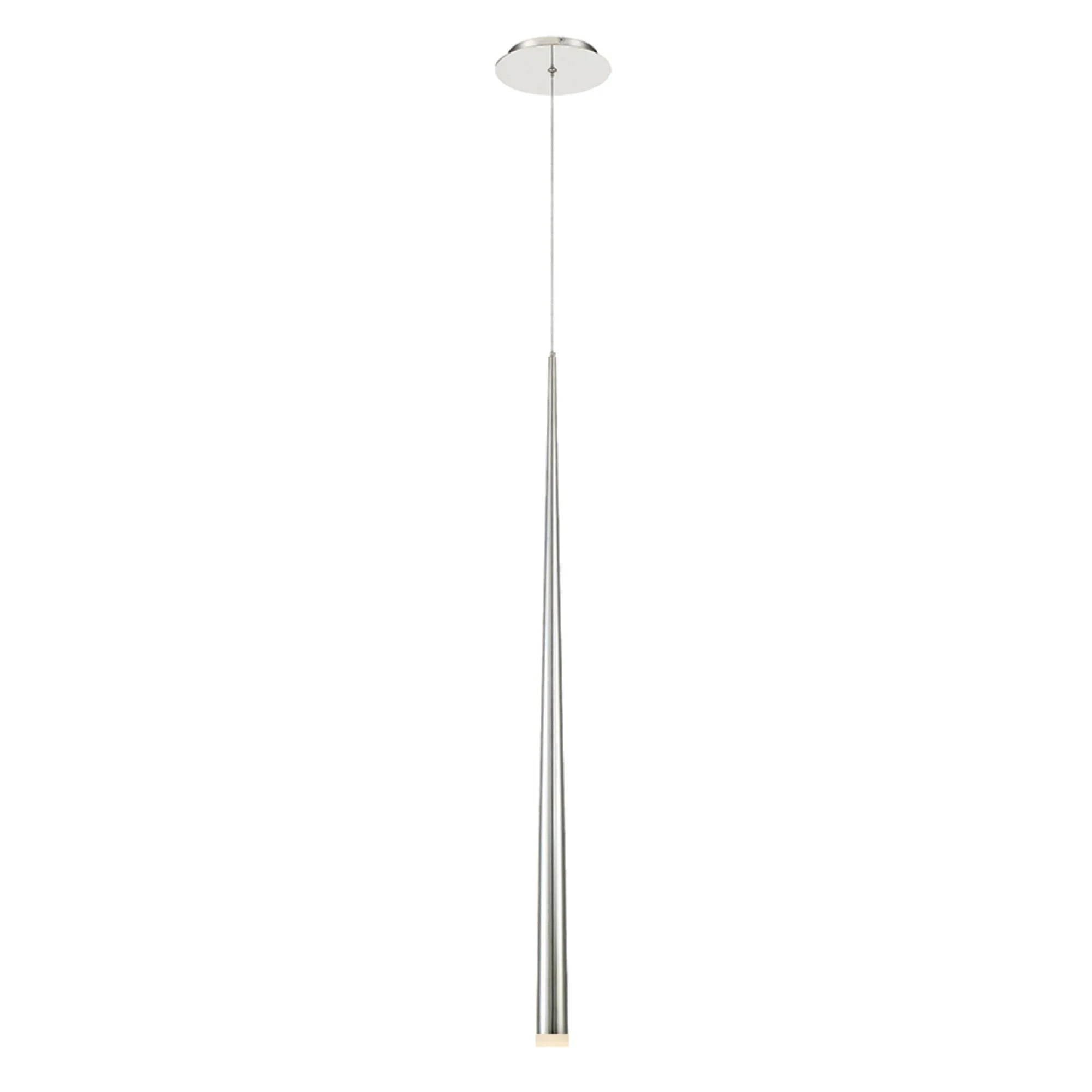 Cascade 37" LED Mini Pendant, Polished Nickel Finish, Etched Cap - Bees Lighting
