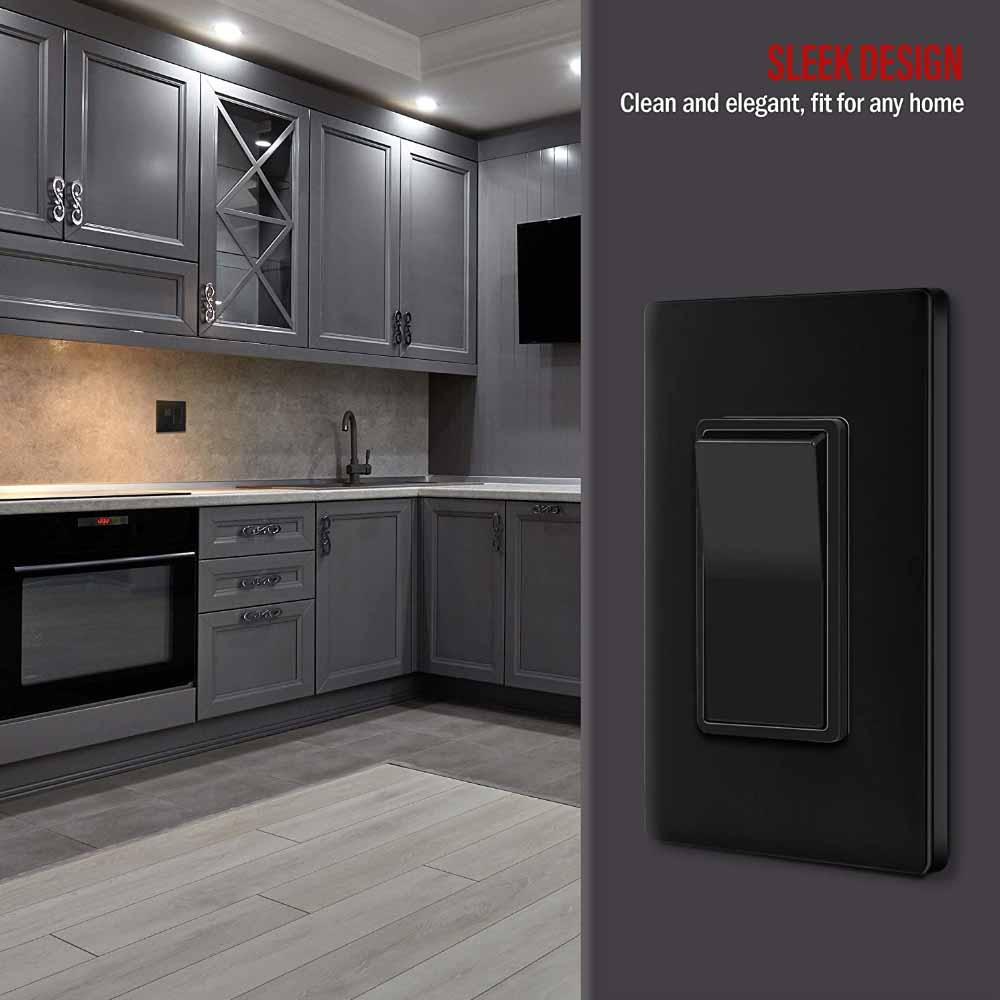 Deco 3-Way 15 Amp Rocker Switch, Black - Bees Lighting