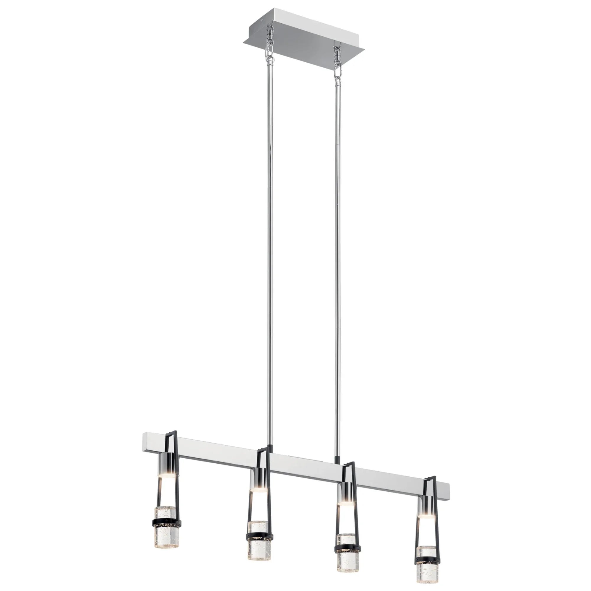 Ayse 32" LED Linear Chandelier, Matte Black Finish - Bees Lighting