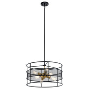 Piston 22" 6-Light Chandelier, Black Finish - Bees Lighting