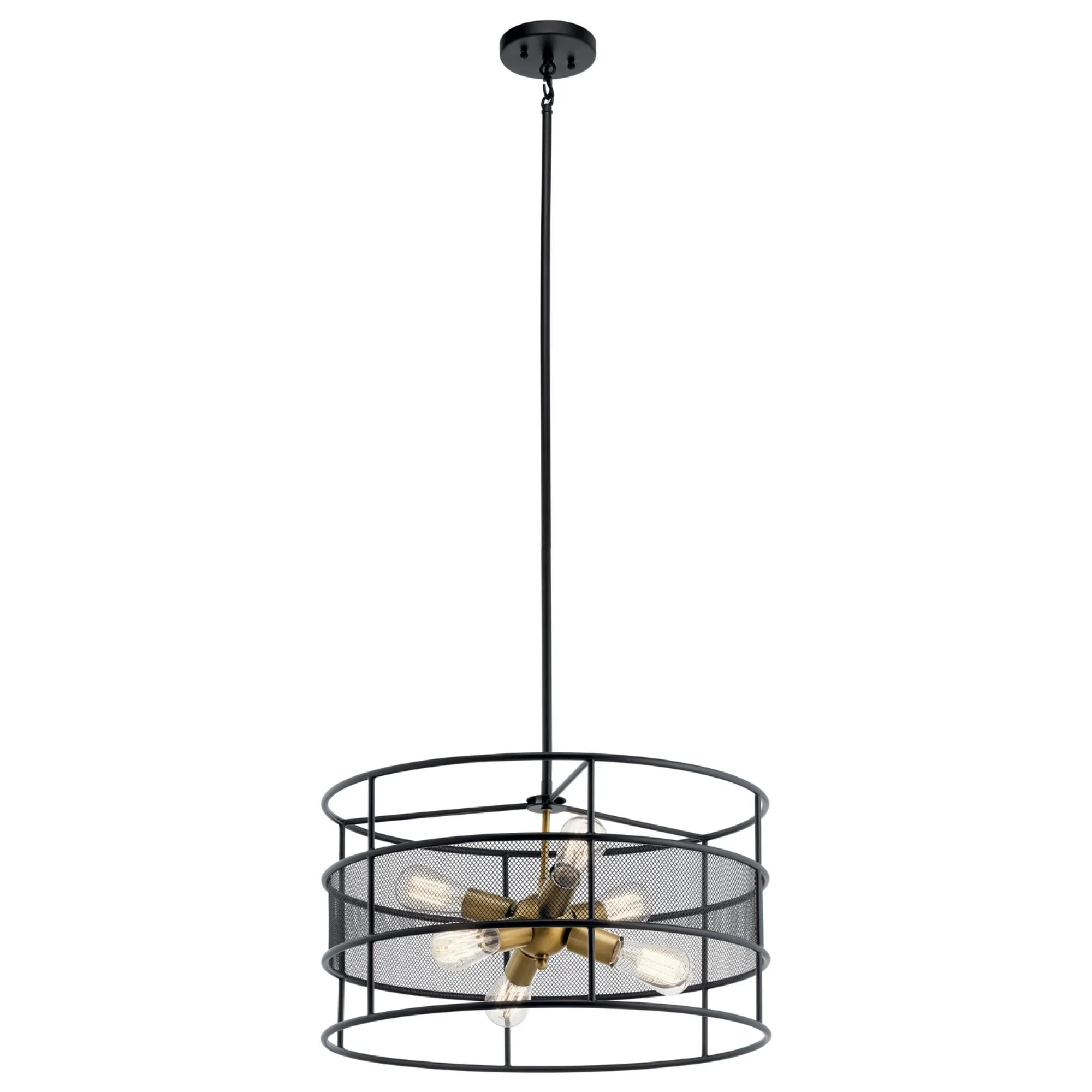 Piston 22" 6-Light Chandelier, Black Finish - Bees Lighting