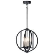 Samural 14" 4-Light Mini Chandelier, Black Finish - Bees Lighting