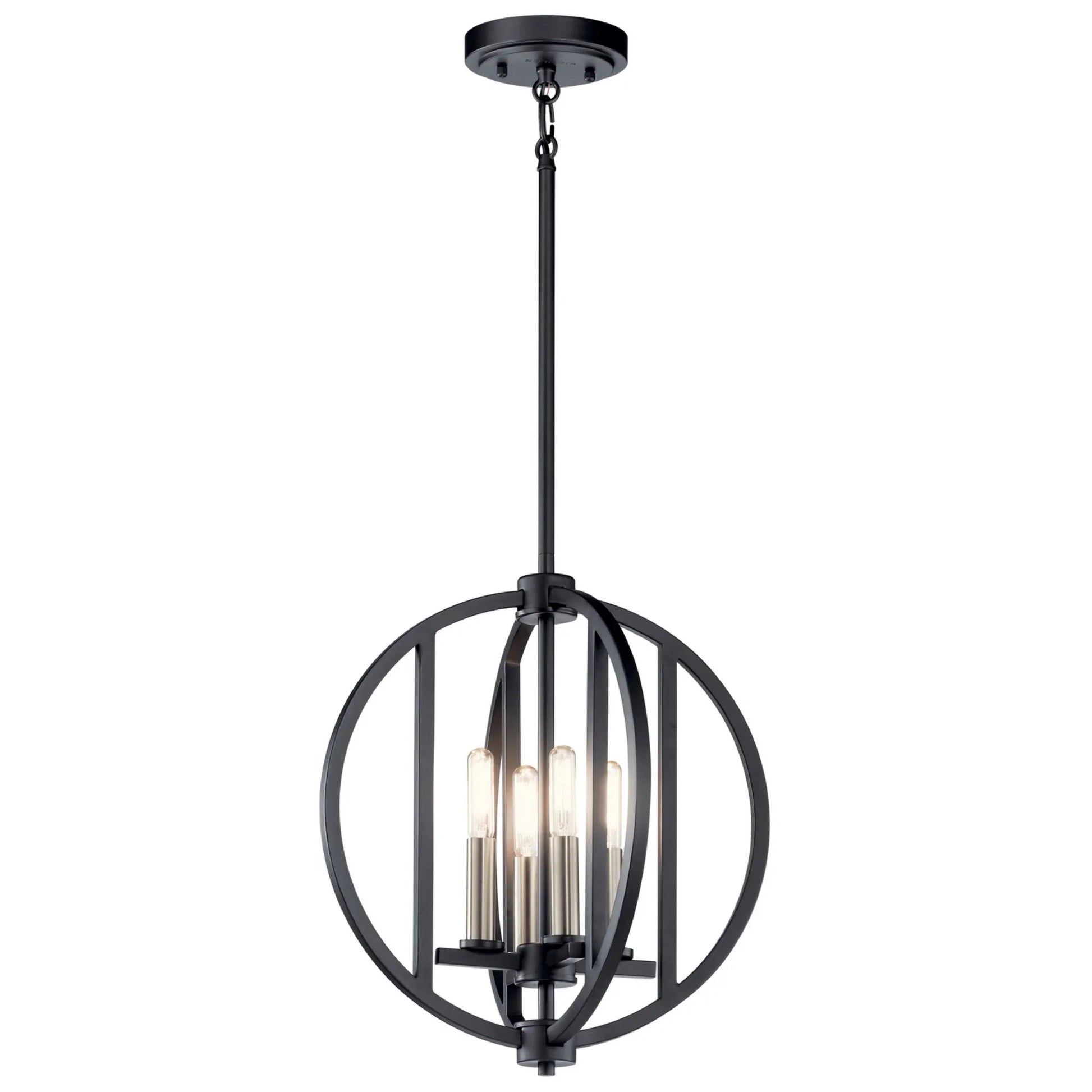 Samural 14" 4-Light Mini Chandelier, Black Finish - Bees Lighting