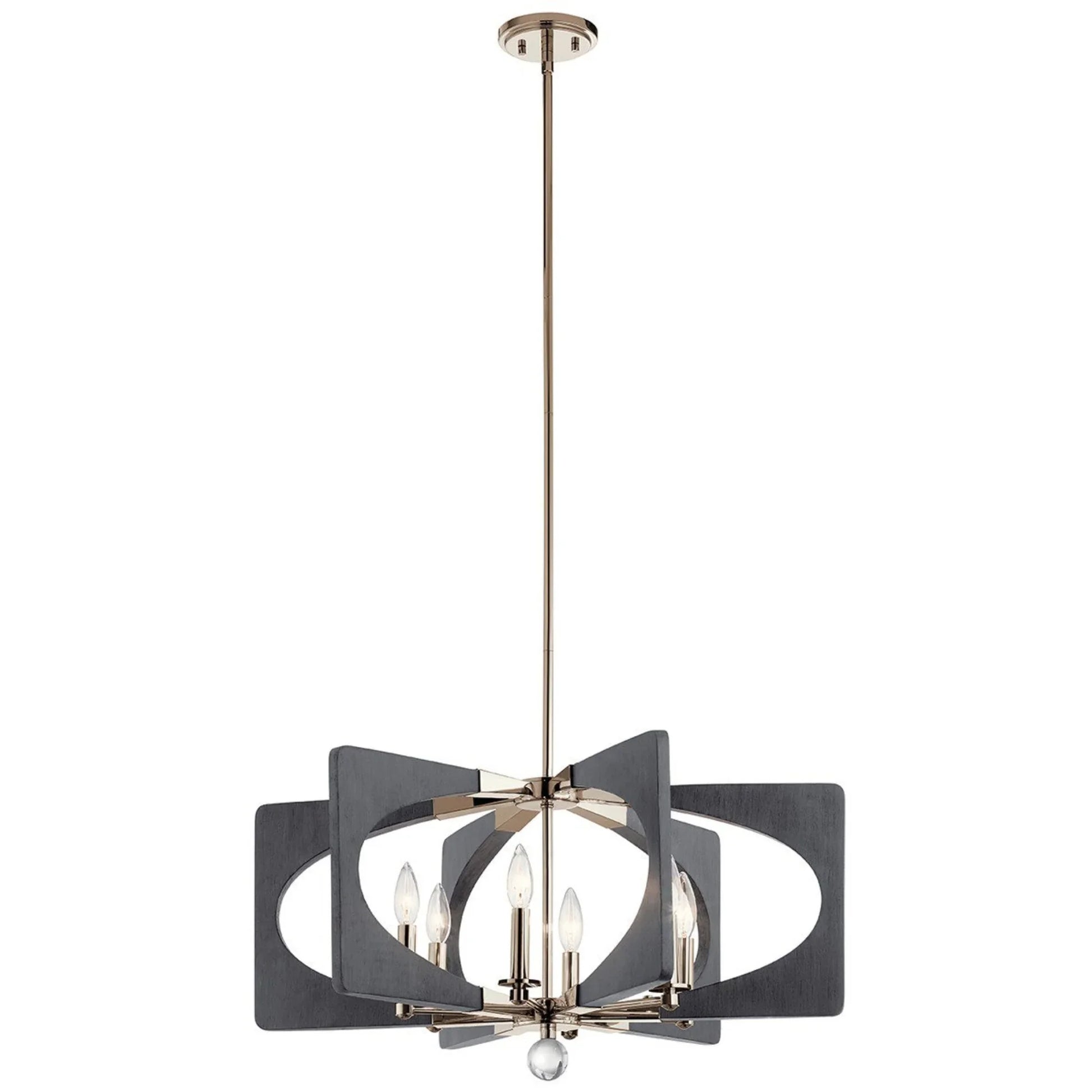 Alscar 28" 6-Light Chandelier, Driftwood Grey Finish - Bees Lighting
