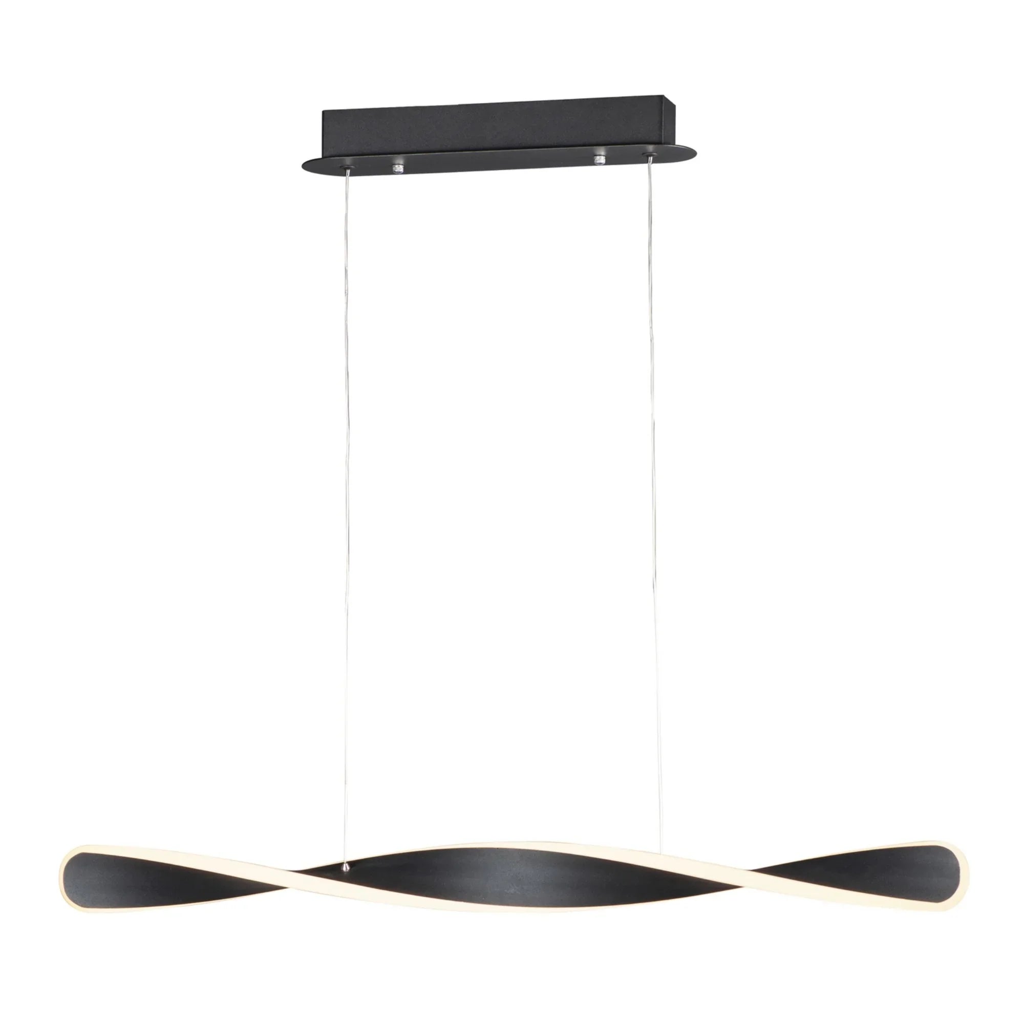 Pirouette 40" Linear LED Pendant, Black Finish - Bees Lighting