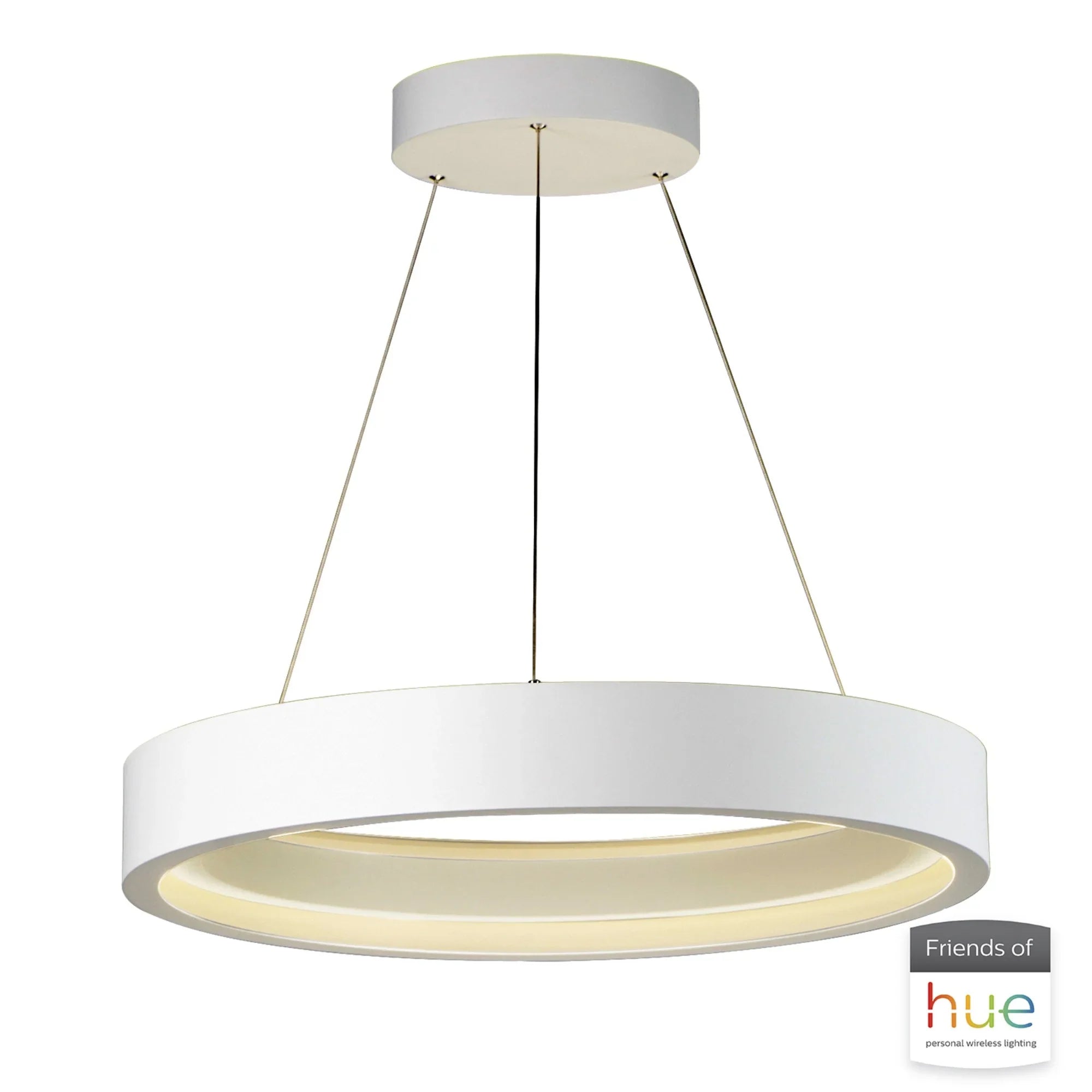 iCorona FoH 29" LED Pendant, Matte White Finish - Bees Lighting