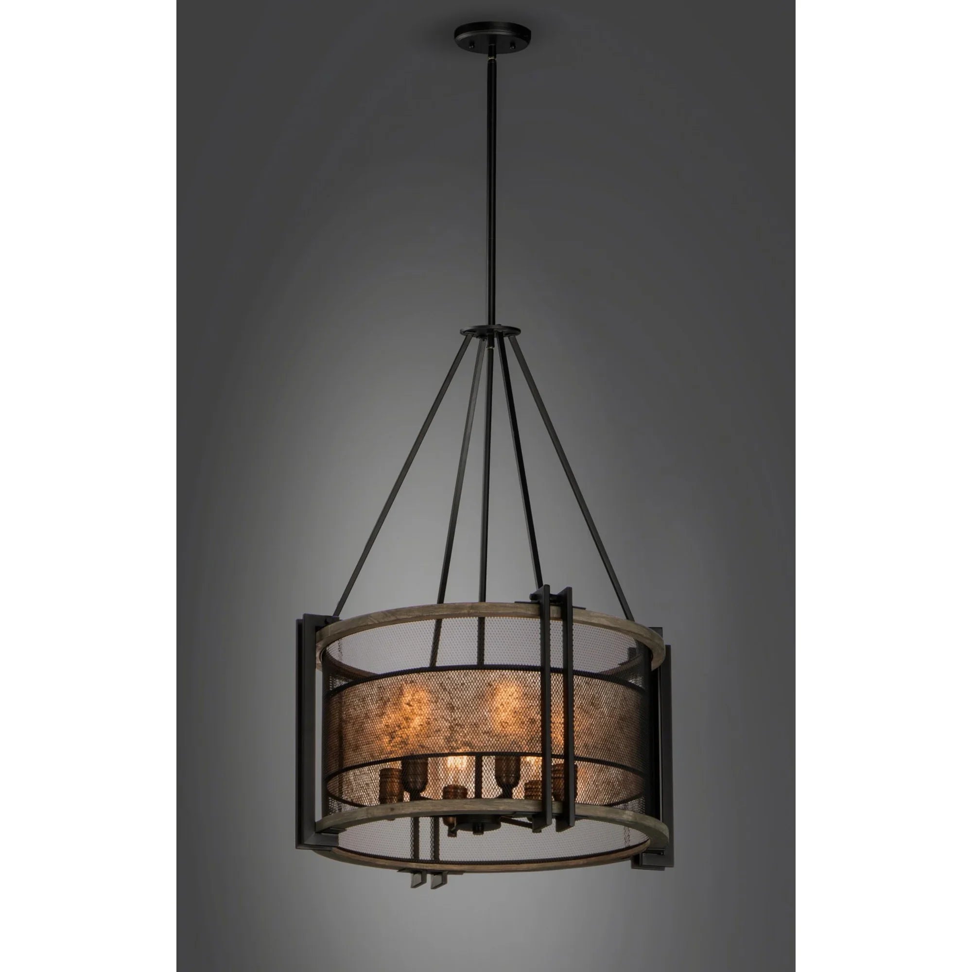 Boundry 24" 6 Lights Chandelier, Black Finish - Bees Lighting