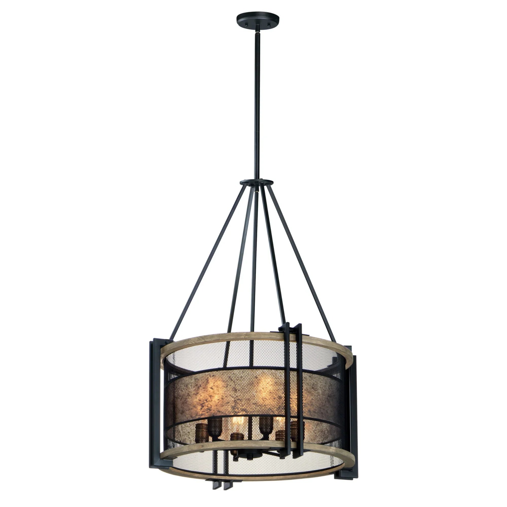 Boundry 24" 6 Lights Chandelier, Black Finish - Bees Lighting