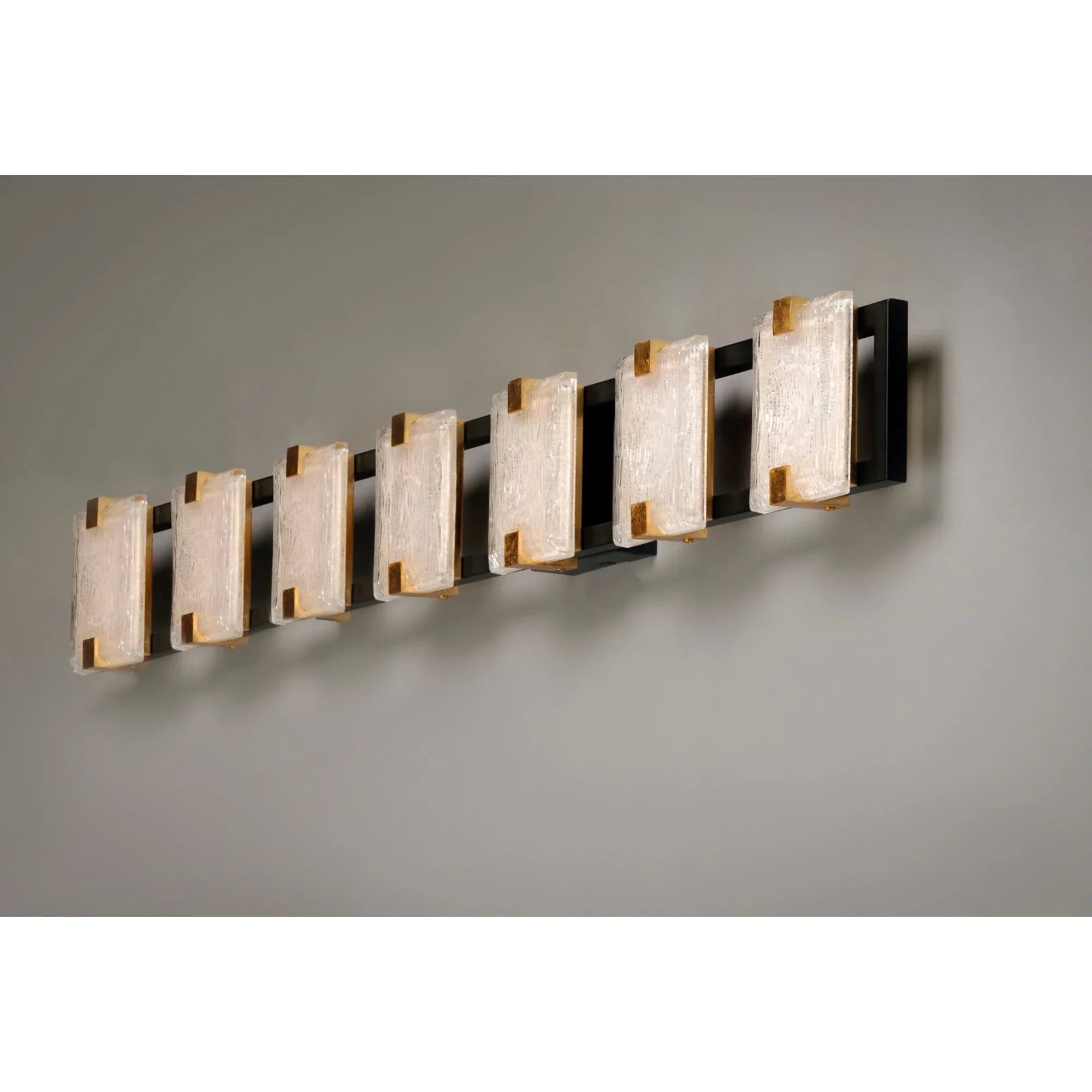 Radiant 49" LED Bath Vanity, Black & Gold Leaf Finish - Bees Lighting