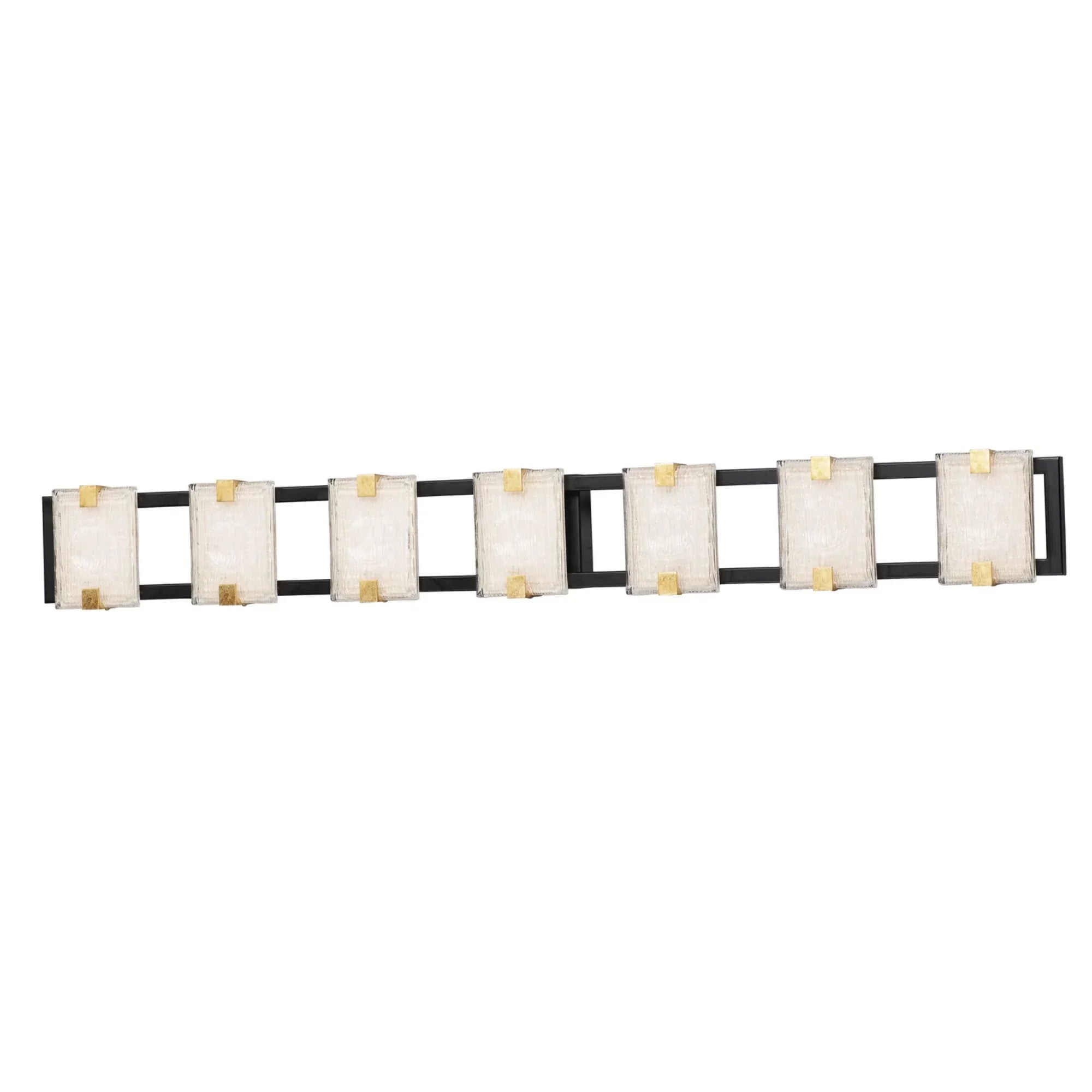 Radiant 49" LED Bath Vanity, Black & Gold Leaf Finish - Bees Lighting