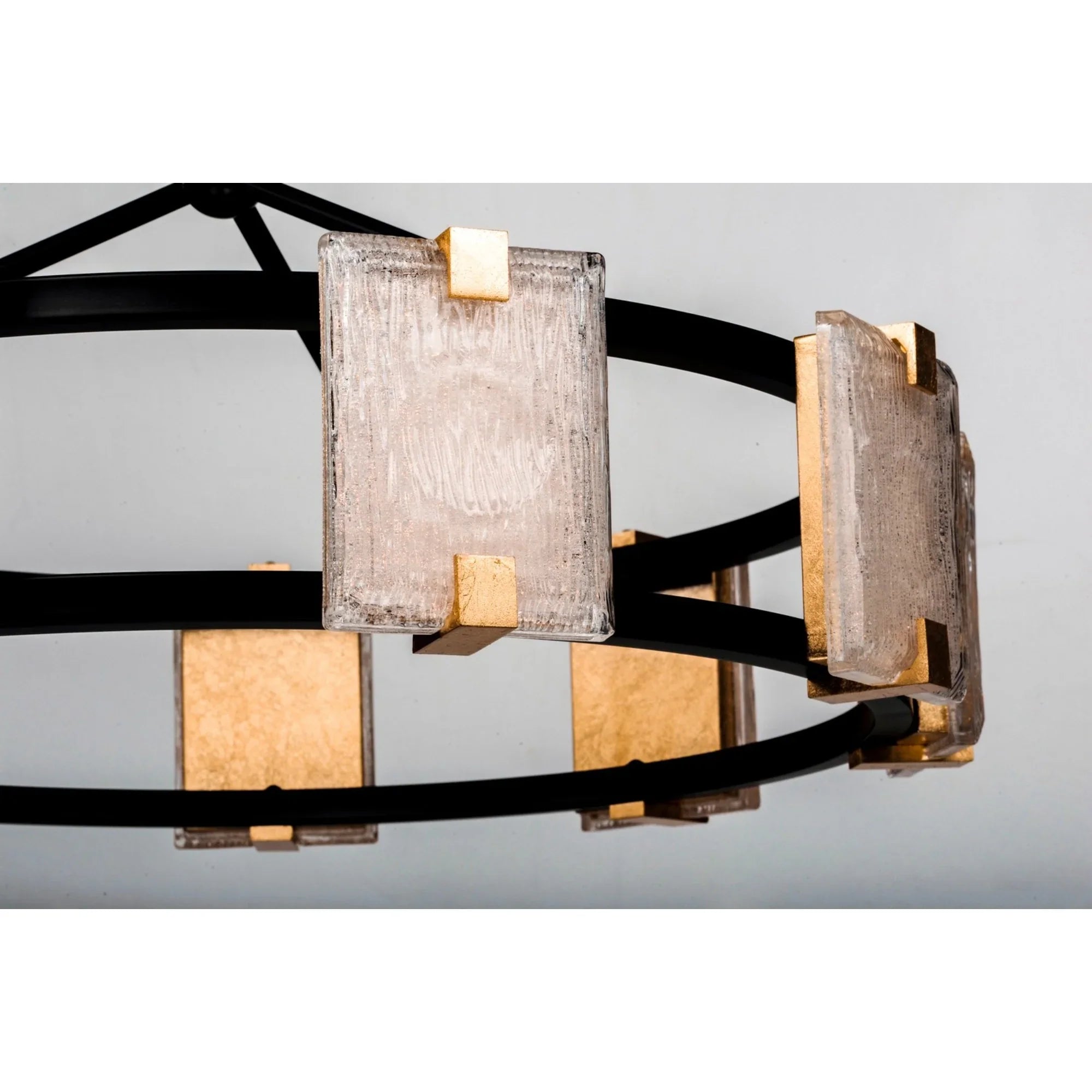 Radiant 35" LED Chandelier, Black & Gold Leaf Finish - Bees Lighting