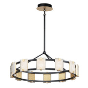 Radiant 35" LED Chandelier, Black & Gold Leaf Finish - Bees Lighting