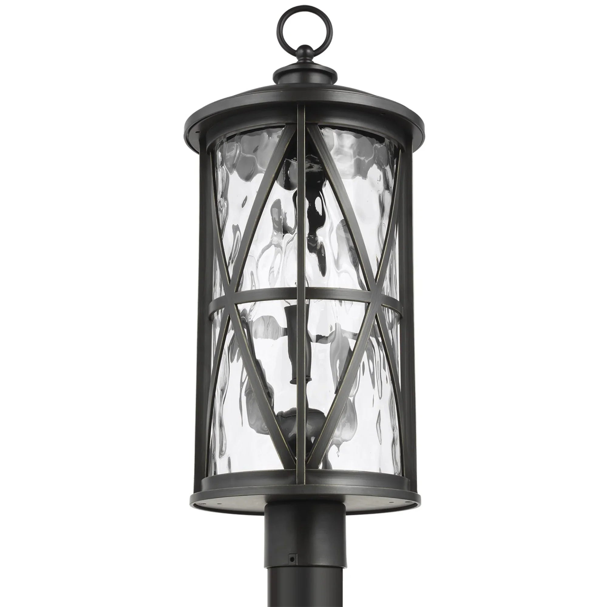 Millbrooke 25" 3-Light Post Lantern, Antique Bronze Finish - Bees Lighting